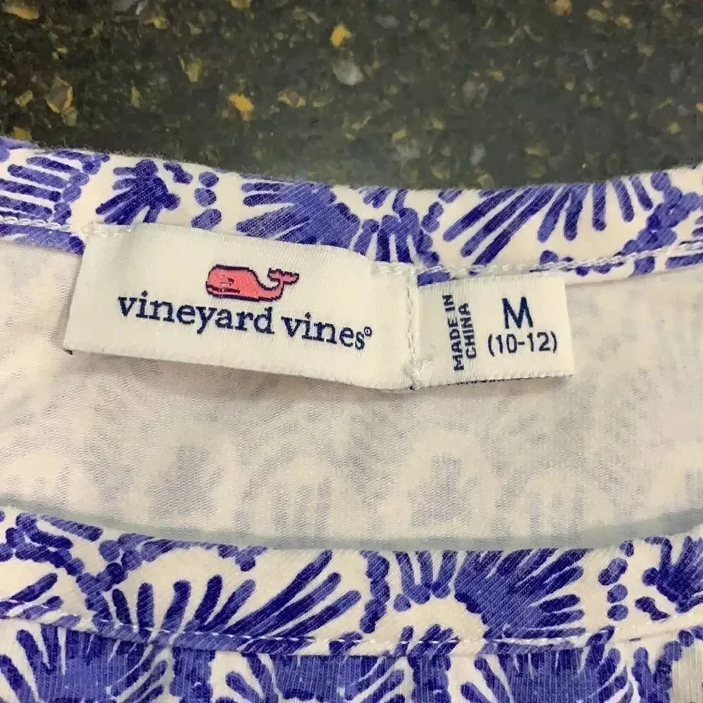Vineyard Vines Ikat Fern Print Dress | M